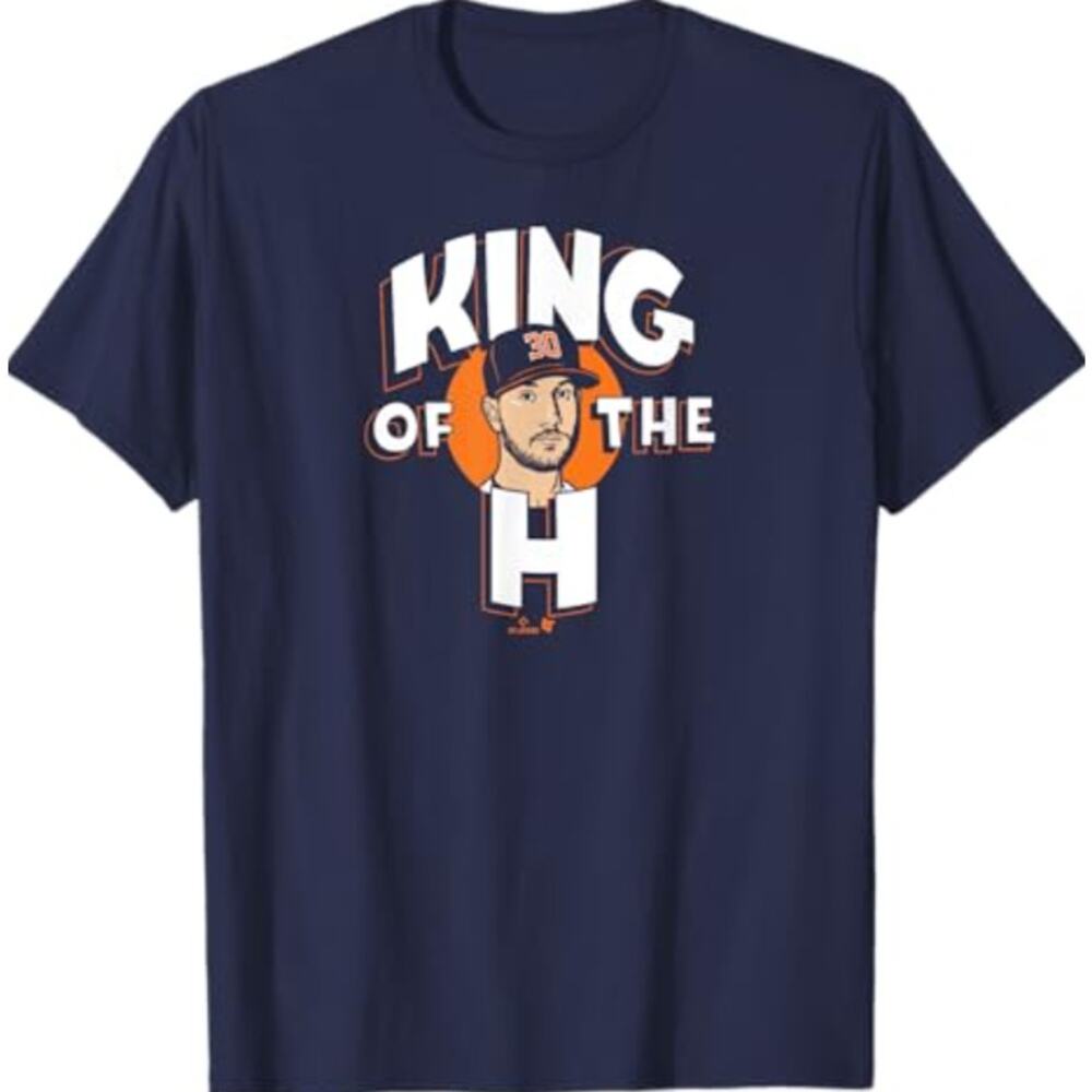 BREAKING T Mens Kyle Tucker King of the H Baseball T-Shirt Medium Navy NWOT
